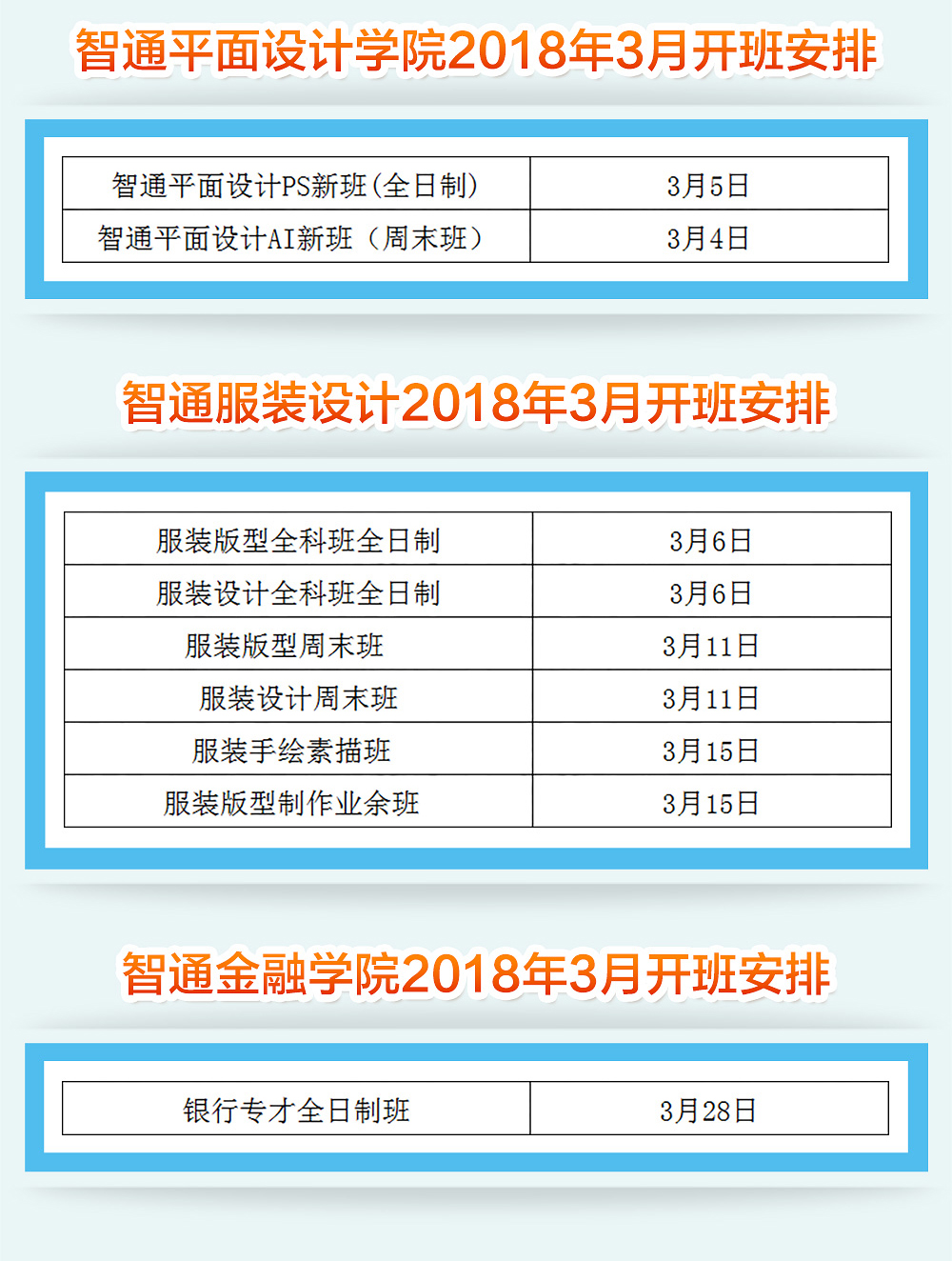 2018年3月份智通培訓(xùn)開班計(jì)劃03